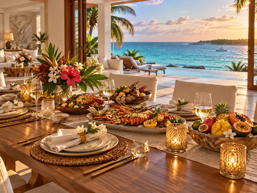 Private chef dining experience at a Bahamas villa