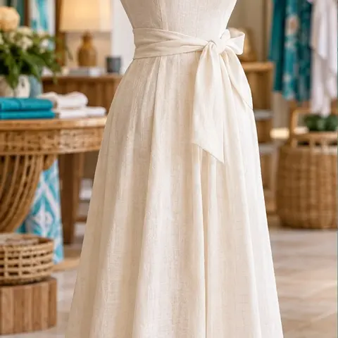 White linen dress