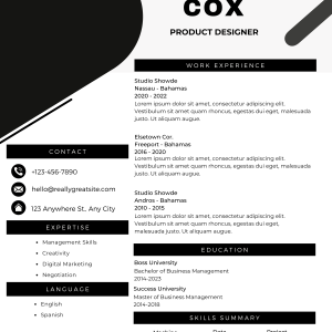 Editable White Corporate Resume Template
