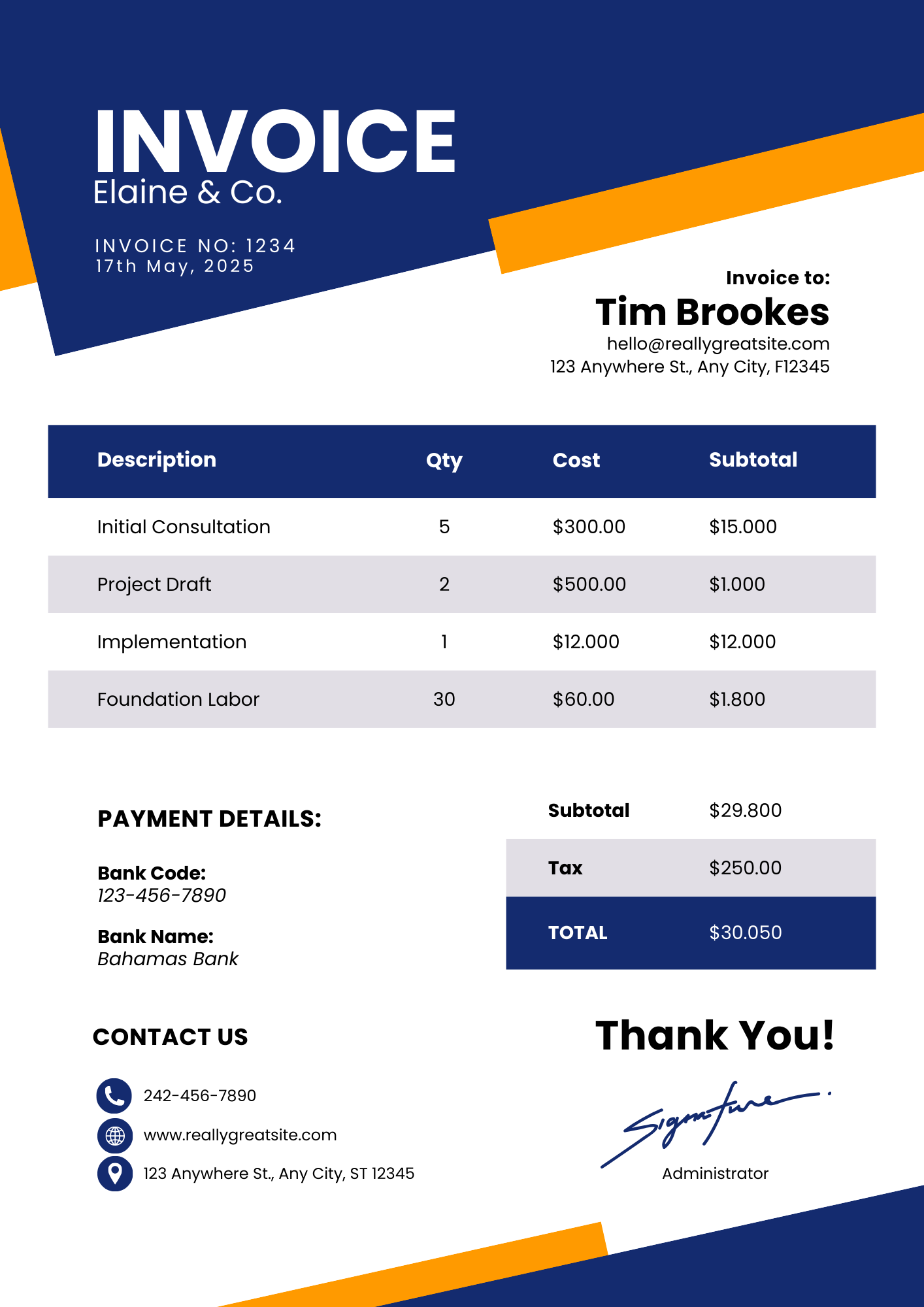 Editable Geometric Invoice Template