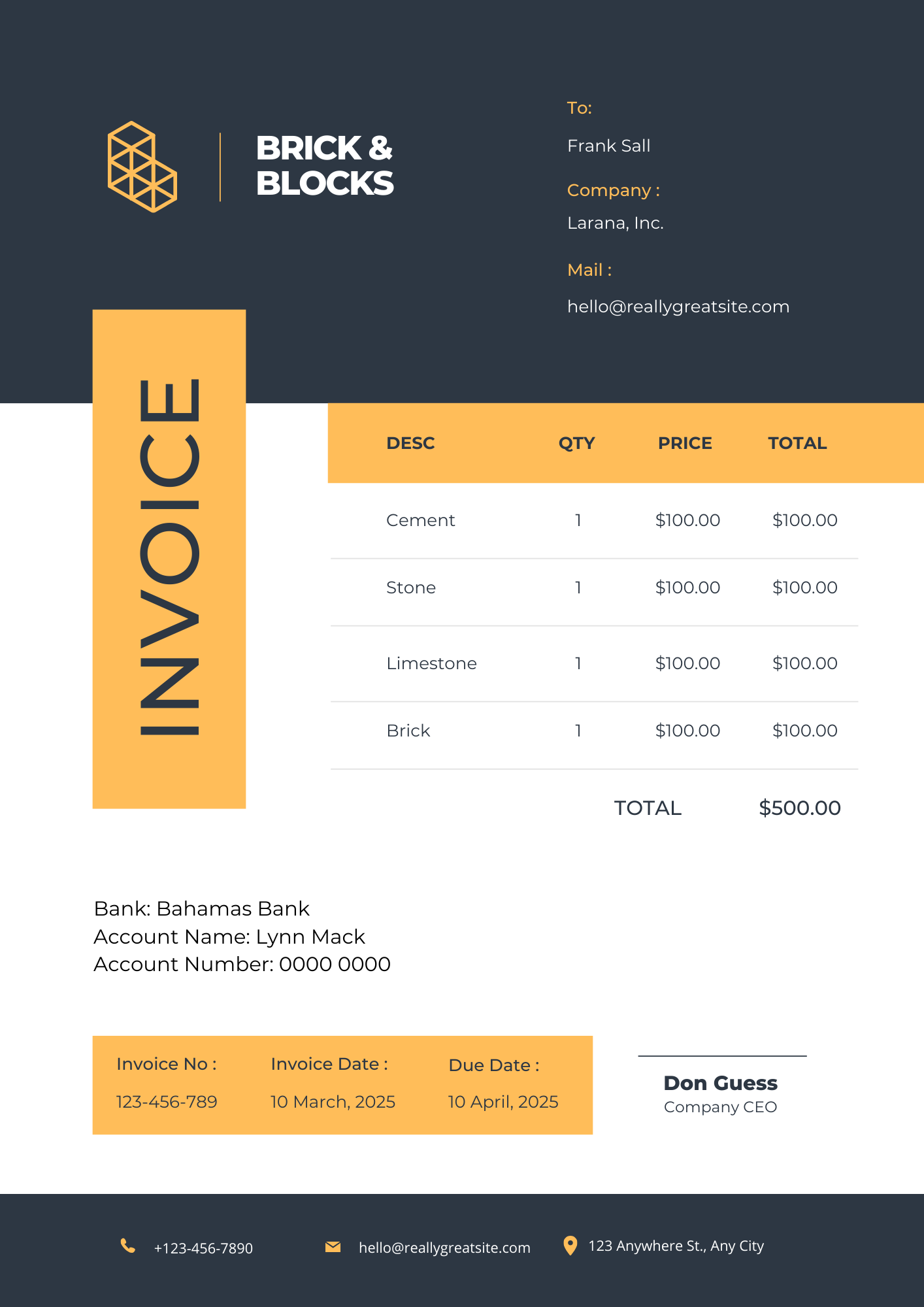 Editable Invoice Template-1