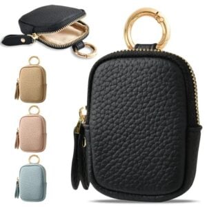 Mini Leather Coin Pouch With Zipper